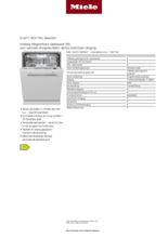 Product informatie MIELE vaatwasser inbouw verhoogd G5277SCVI XXL