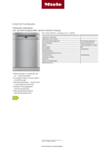Product informatie MIELE vaatwasser vrijstaand rvs G5222SC CLST