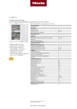 Product informatie MIELE vrieskast tafelmodel F12020S-2