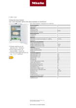 Product informatie MIELE vrieskast tafelmodel F 12011 S-2