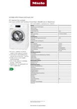 Product informatie MIELE wasmachine WCR890WPS