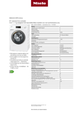 Product informatie MIELE wasmachine WEA035WPS