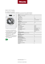 Product informatie MIELE wasmachine WEG675WPS