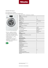 Product informatie MIELE wasmachine WWV980WPS