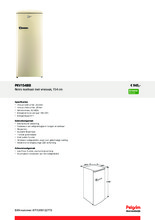 Product informatie PELGRIM koelkast beige PKV154BEI