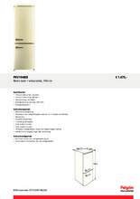 Product informatie PELGRIM koelkast beige PKV194BEI (outlet)