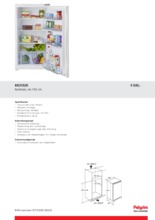 Product informatie PELGRIM koelkast inbouw KK2102K