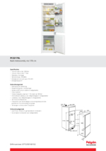 Product informatie PELGRIM koelkast inbouw PCS3178L