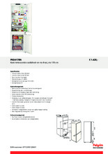 Product informatie PELGRIM koelkast inbouw PKD4178N