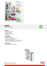 Product informatie PELGRIM koelkast inbouw PKD5088K