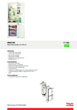 Product informatie PELGRIM koelkast inbouw PKD5178V