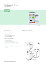Product informatie PELGRIM koelkast inbouw PKS34088