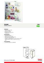 Product informatie PELGRIM koelkast inbouw PKS5088K