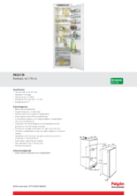 Product informatie PELGRIM koelkast inbouw PKS5178