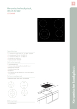 Product informatie PELGRIM kookplaat keramisch CK1064R