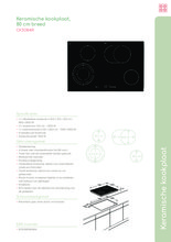 Product informatie PELGRIM kookplaat keramisch CK3084R