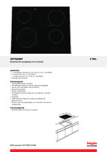 Product informatie PELGRIM kookplaat keramisch CKT764ONY