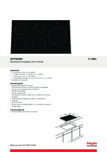 Product informatie PELGRIM kookplaat keramisch inbouw CKT795ONY