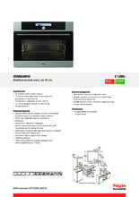 Product informatie PELGRIM oven inbouw rvs OVM624RVS