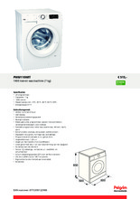 Product informatie PELGRIM wasmachine PWM110WIT