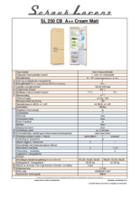 Product informatie SCHAUB LORENZ koelkast mat creme SL250C CB A++