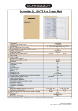 Product informatie SCHNEIDER koelkast tafelmodel zwart SL130 TT A++