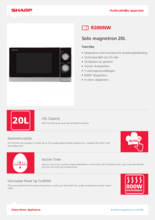 Product informatie SHARP magnetron R200INW