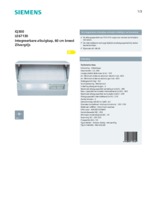Product informatie SIEMENS afzuigkap geintegreerd zilver LE67130