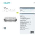 Product informatie SIEMENS afzuigkap vlakscherm zilver LI63LA520