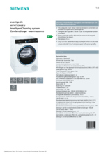 Product informatie SIEMENS droger warmtepomp WT47X940EU
