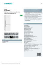 Product informatie SIEMENS koelkast KG36EVW4A