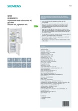 Product informatie SIEMENS koelkast KG36NAW35