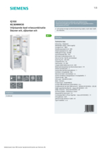 Product informatie SIEMENS koelkast KG36NNW30