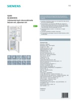 Product informatie SIEMENS koelkast KG36NXW35