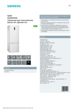 Product informatie SIEMENS koelkast KG56NXW30