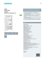 Product informatie SIEMENS koelkast KS29VVW30