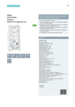 Product informatie SIEMENS koelkast KS33VVW30