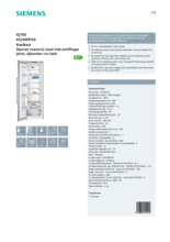 Product informatie SIEMENS koelkast KS36WPI30