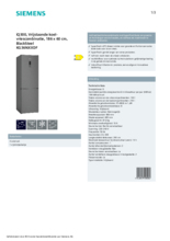 Product informatie SIEMENS koelkast black inox-antifingerprint KG36NXXDF