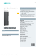 Product informatie SIEMENS koelkast black inox-antifingerprint KS36VAXEP
