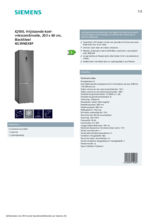 Product informatie SIEMENS koelkast blacksteel KG39NEXBF