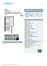 Product informatie SIEMENS koelkast blacksteel KG49NXX4A