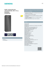Product informatie SIEMENS koelkast blacksteel KG49NXXDF