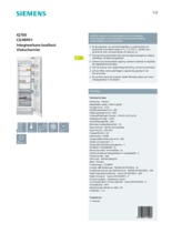 Product informatie SIEMENS koelkast inbouw CI24RP01