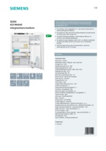 Product informatie SIEMENS koelkast inbouw KI21RAD40