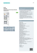 Product informatie SIEMENS koelkast inbouw KI39FP60