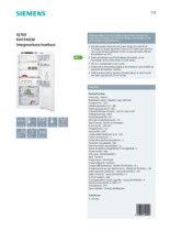 Product informatie SIEMENS koelkast inbouw KI41FAD30
