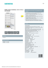 Product informatie SIEMENS koelkast inbouw KI41RADD0
