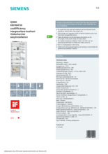 Product informatie SIEMENS koelkast inbouw KI81RAF30