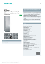 Product informatie SIEMENS koelkast rvs/look KG36E6L4A